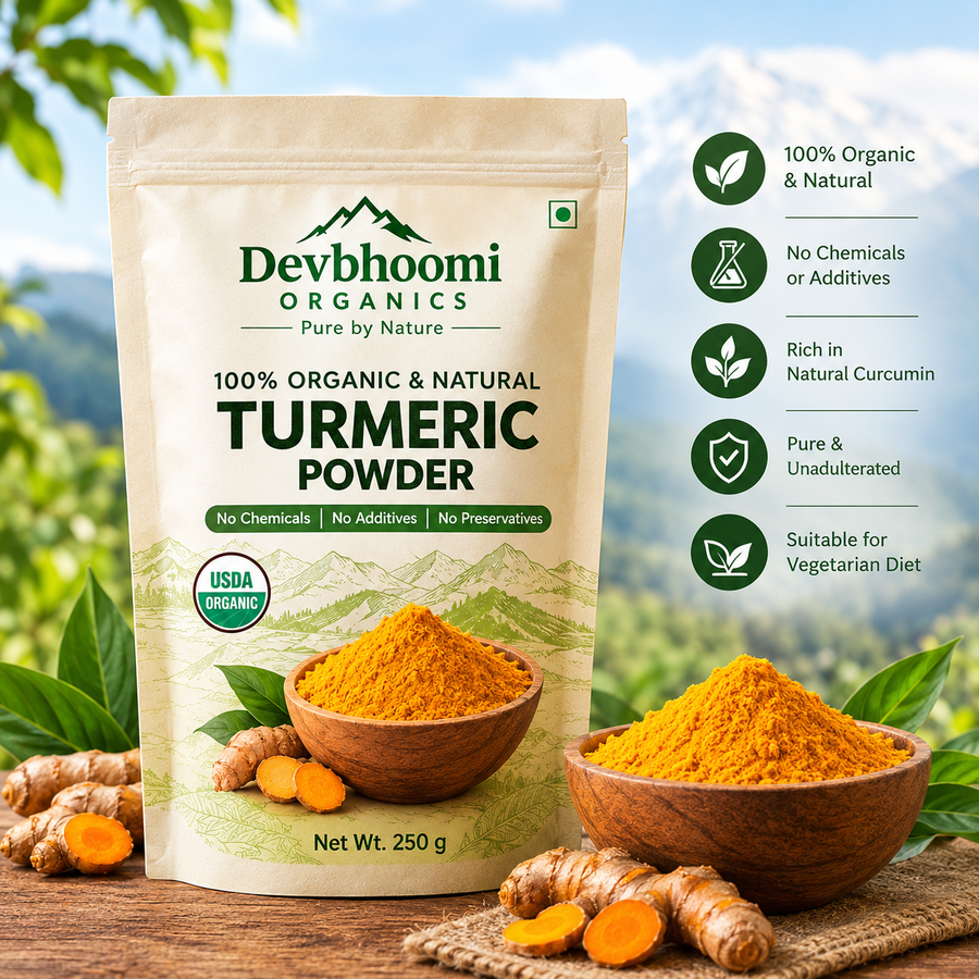 Devbhoomi Organics 100% Organic and Natural Turmeric Powder